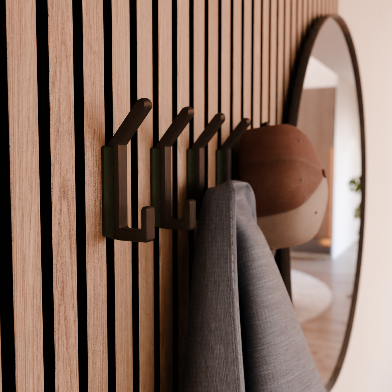 Double Coat Hook for Acoustic Panels - Installation type: Wall Clip