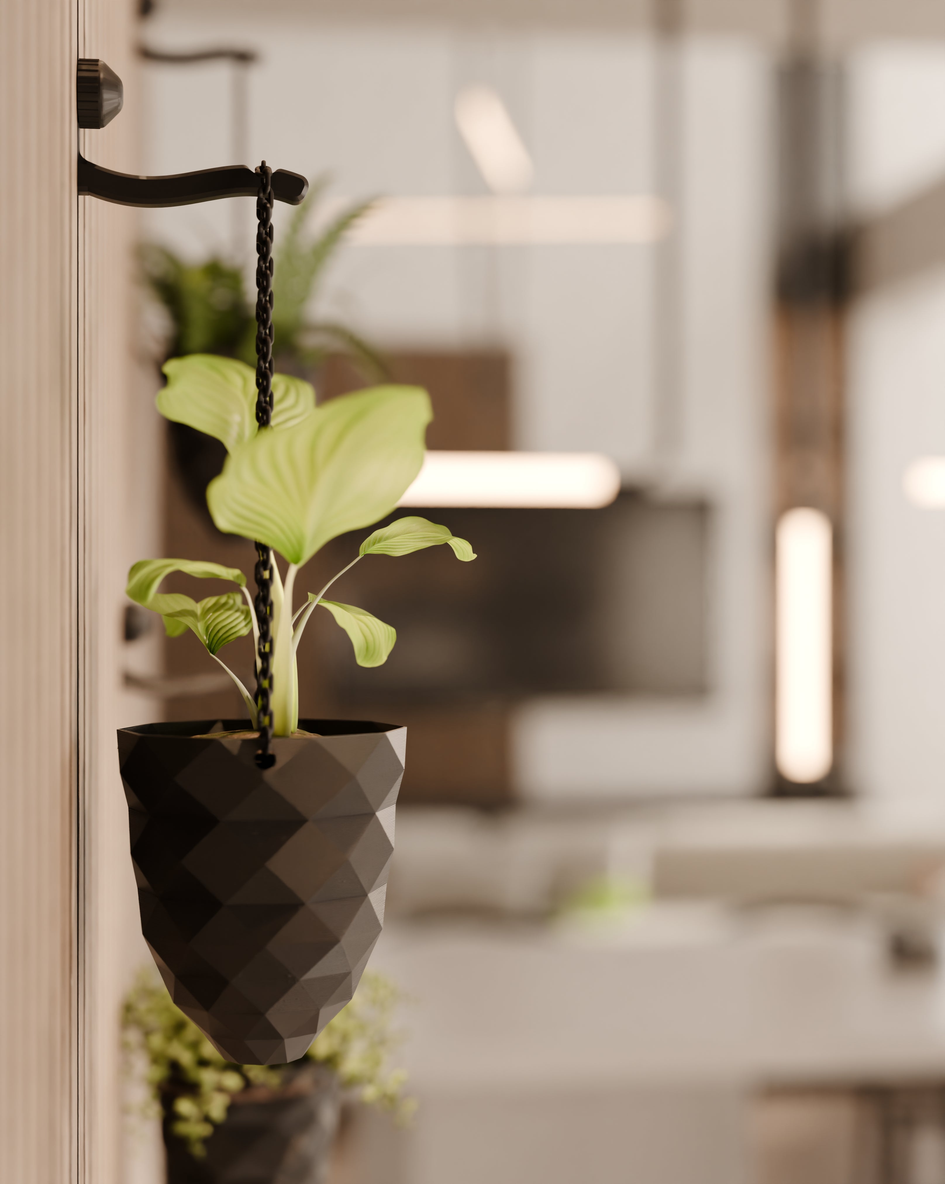 Hanging plant vase for acoustic panels