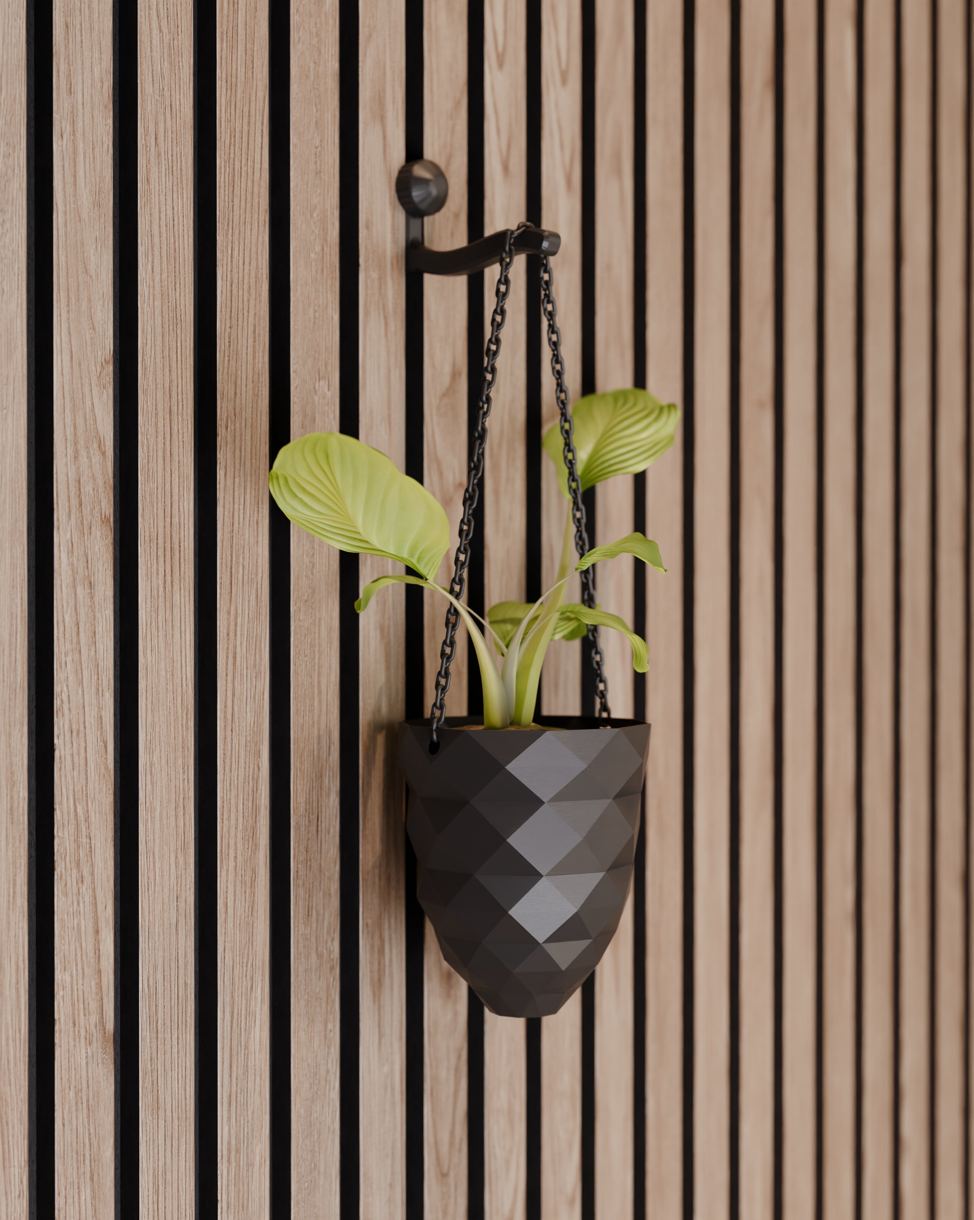Hanging plant vase for acoustic panels