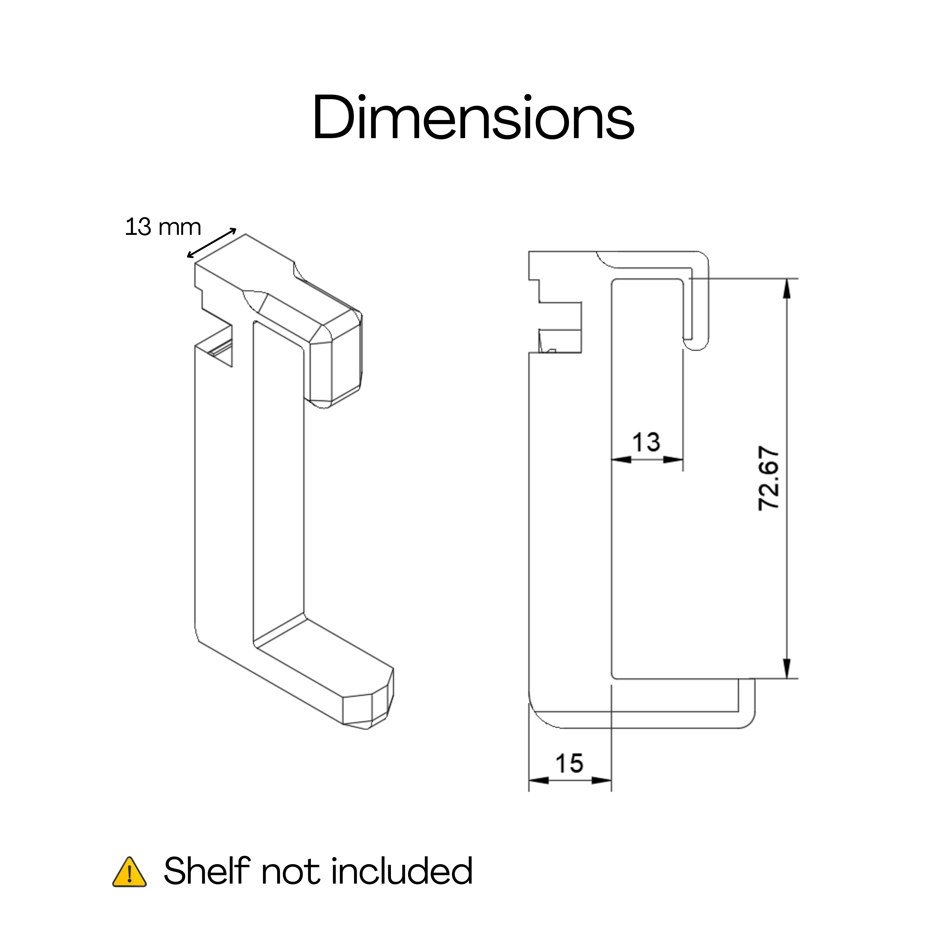 Shelf Brackets for IKEA MOSSLANDA Picture Ledge - Installation Type: Wall Clip