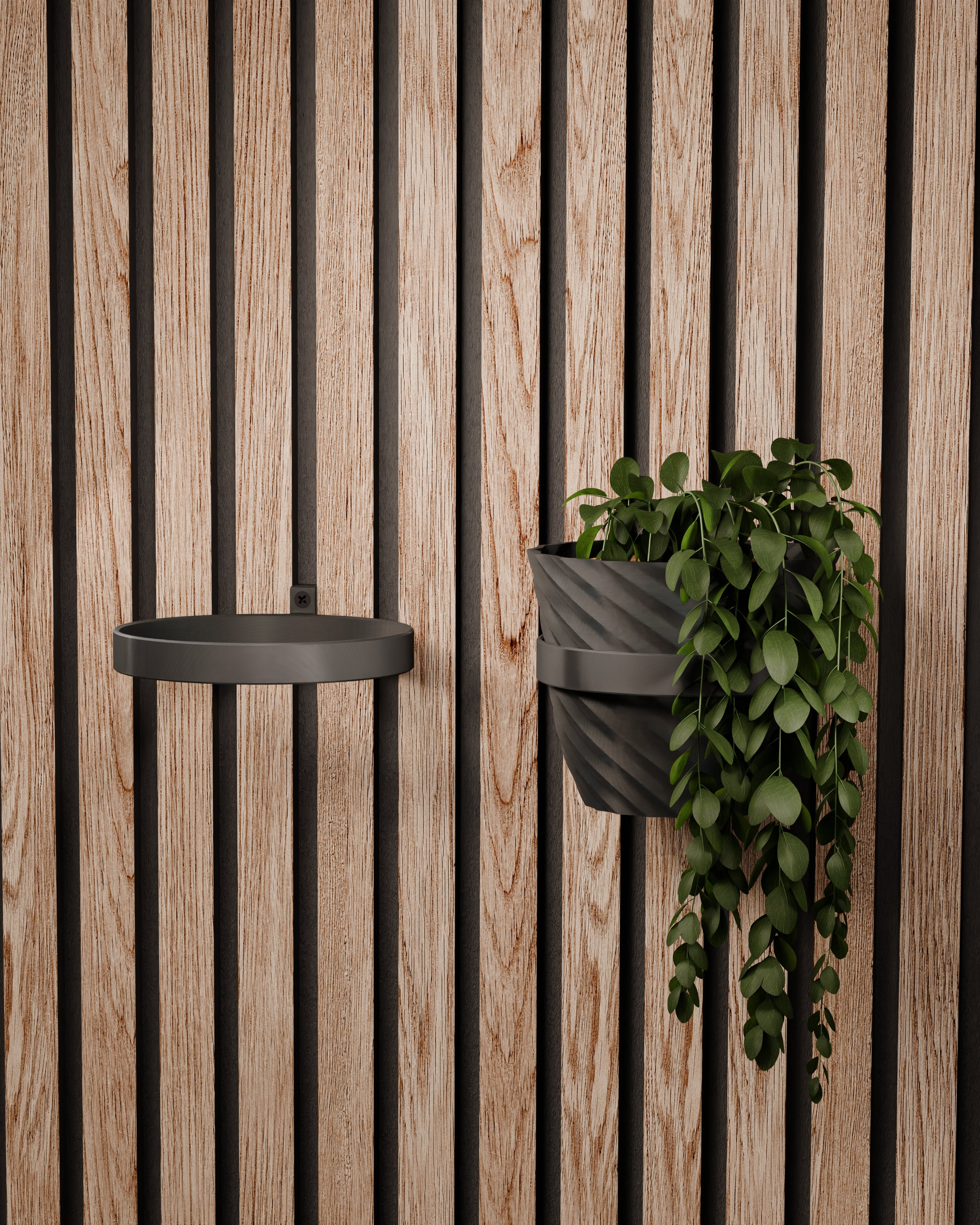 Plant Holder/Ring for Acoustic Panels - Installation Type: Screw-in