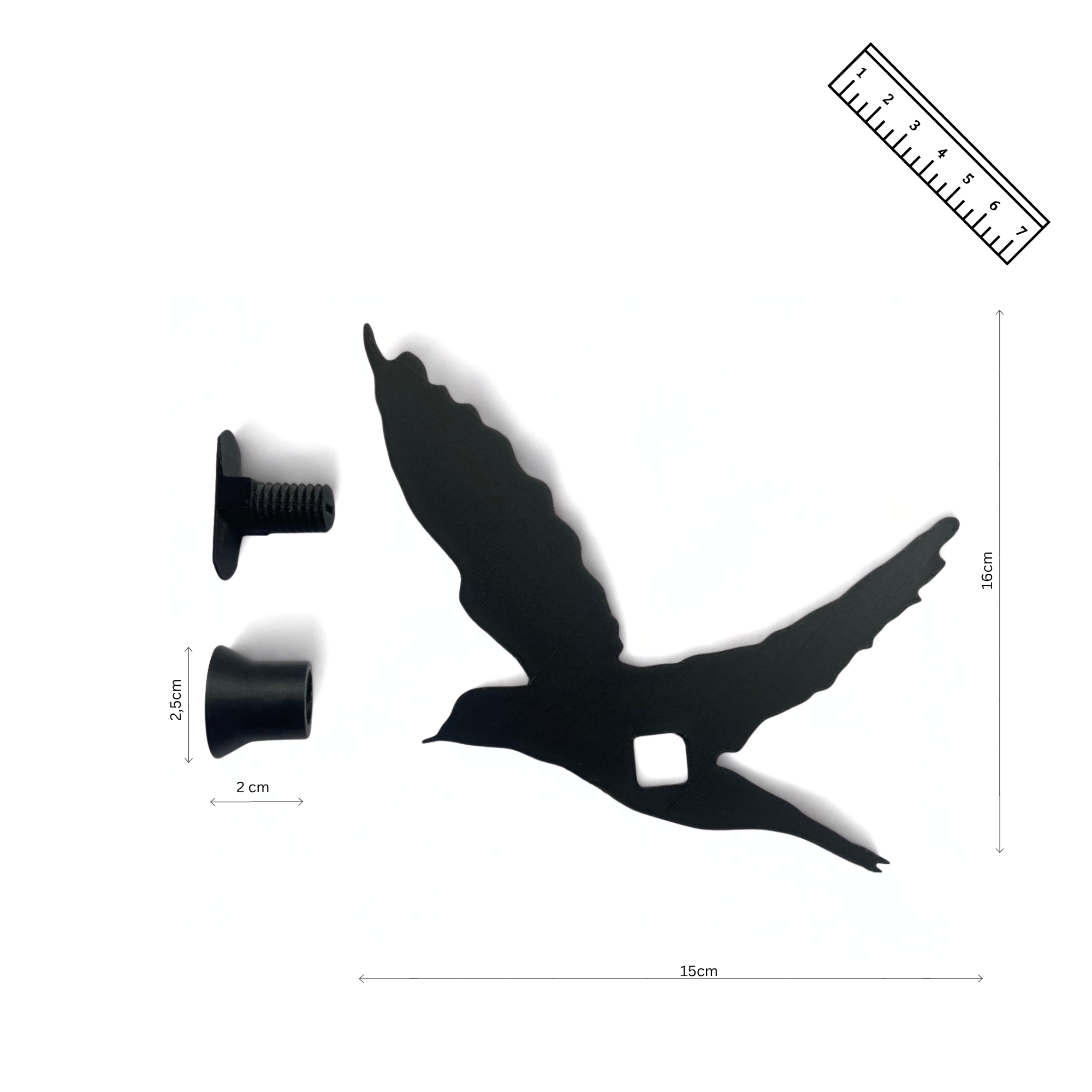 Bird coat hook for Acoustic Panels - Installation type: Wall Clip