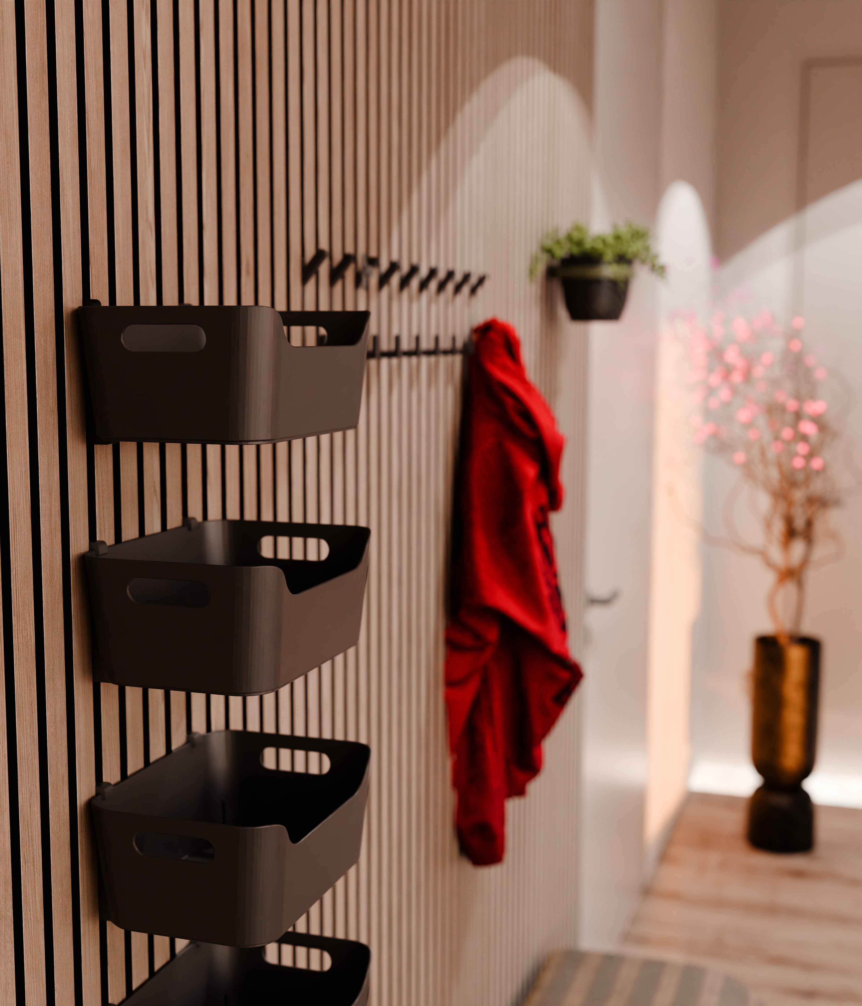 Acoustic Panel Brackets for IKEA UPPDATERA Organizer - Installation method: Wall Clip