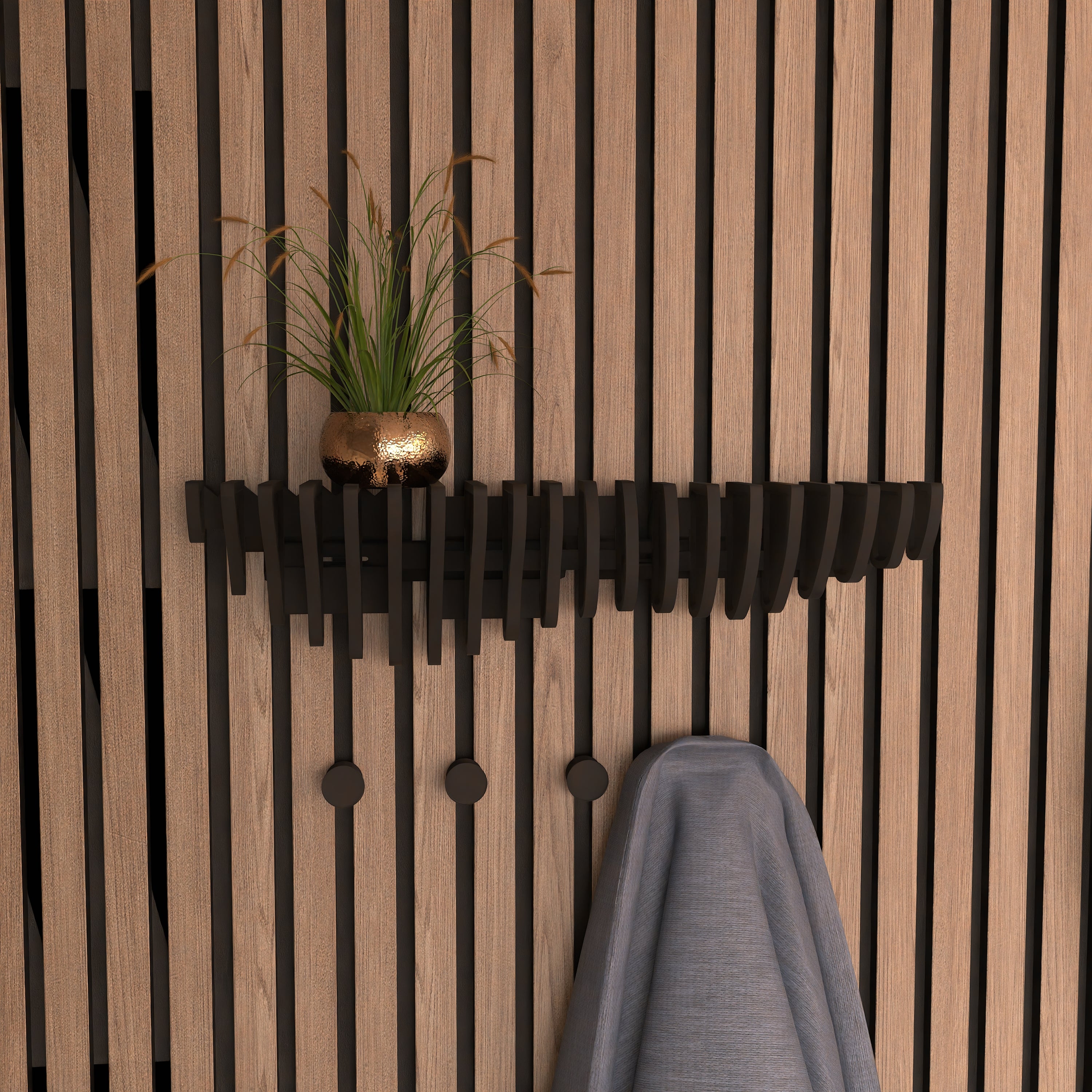 Design shelf for acoustic panels - Installation type: Wall Clip