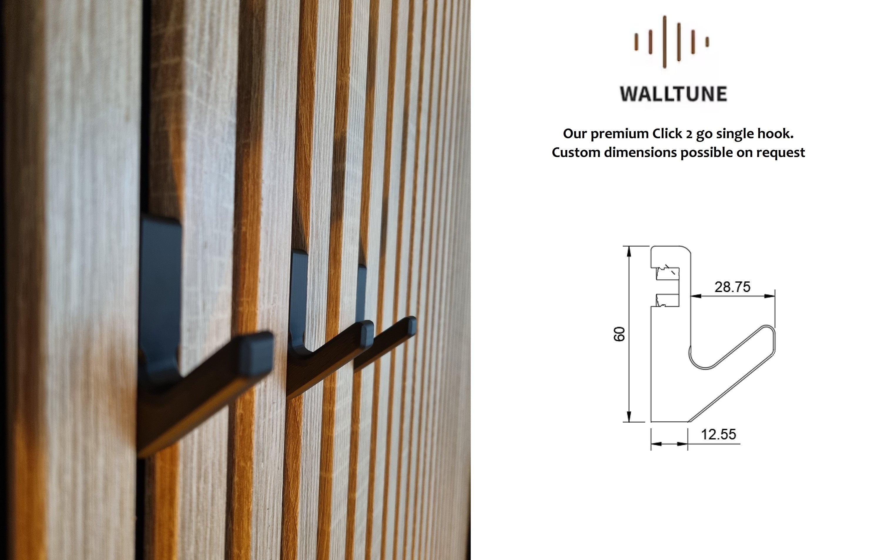 Single Hook for Acoustic Panels - Installation Type: Wall Clip