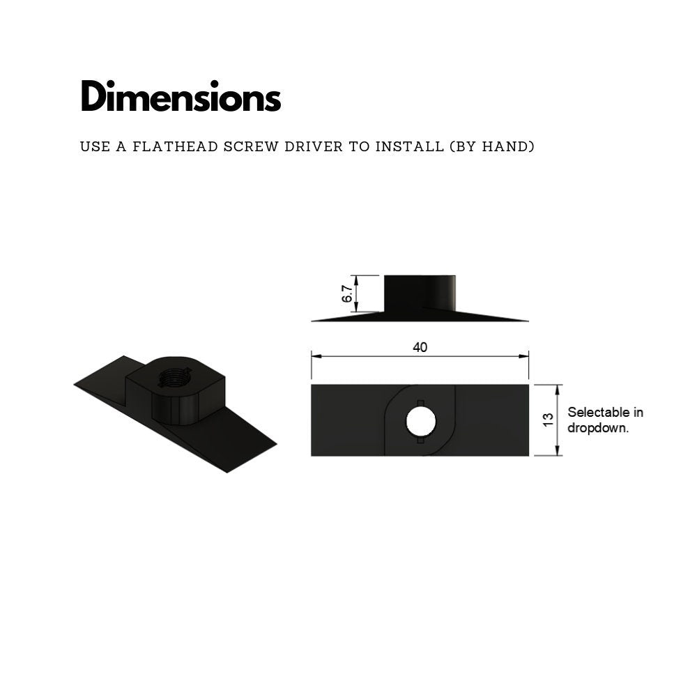 Wall Clip for M6 Bolt