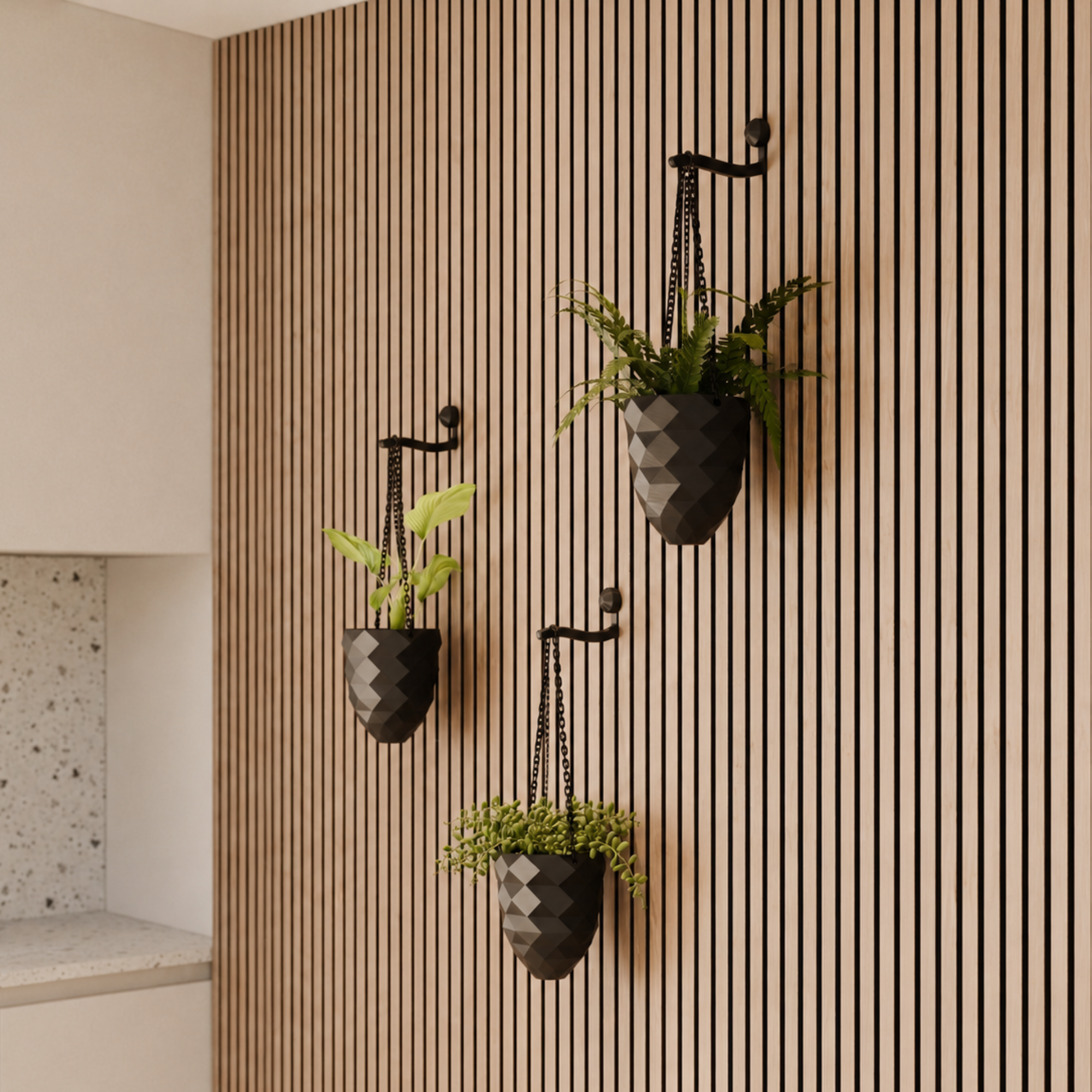 Hangende plantenvaas - Installatie: Muurclip