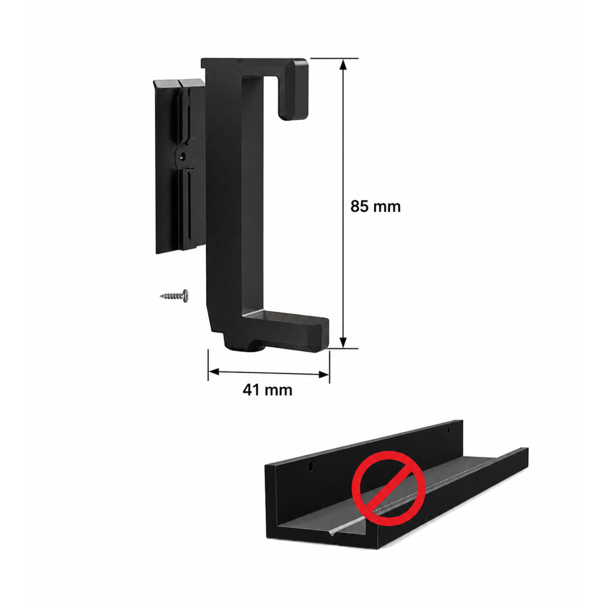 Shelf Brackets for IKEA MOSSLANDA Picture Ledge - Installation: Wall Clip