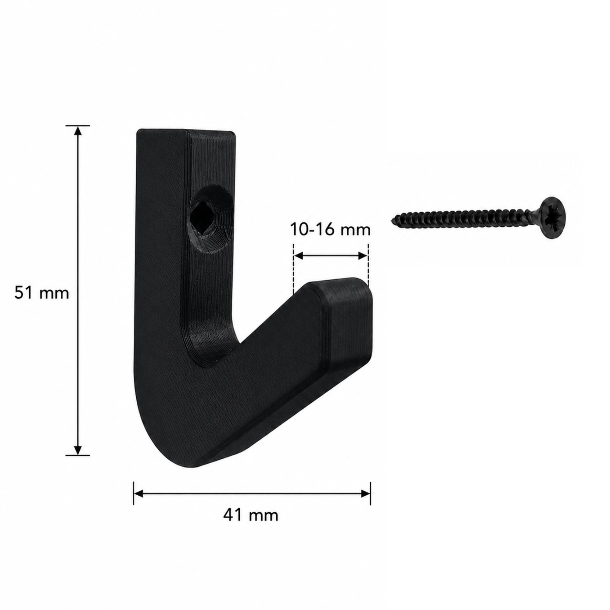 Single Hook - Installation: Screw-in
