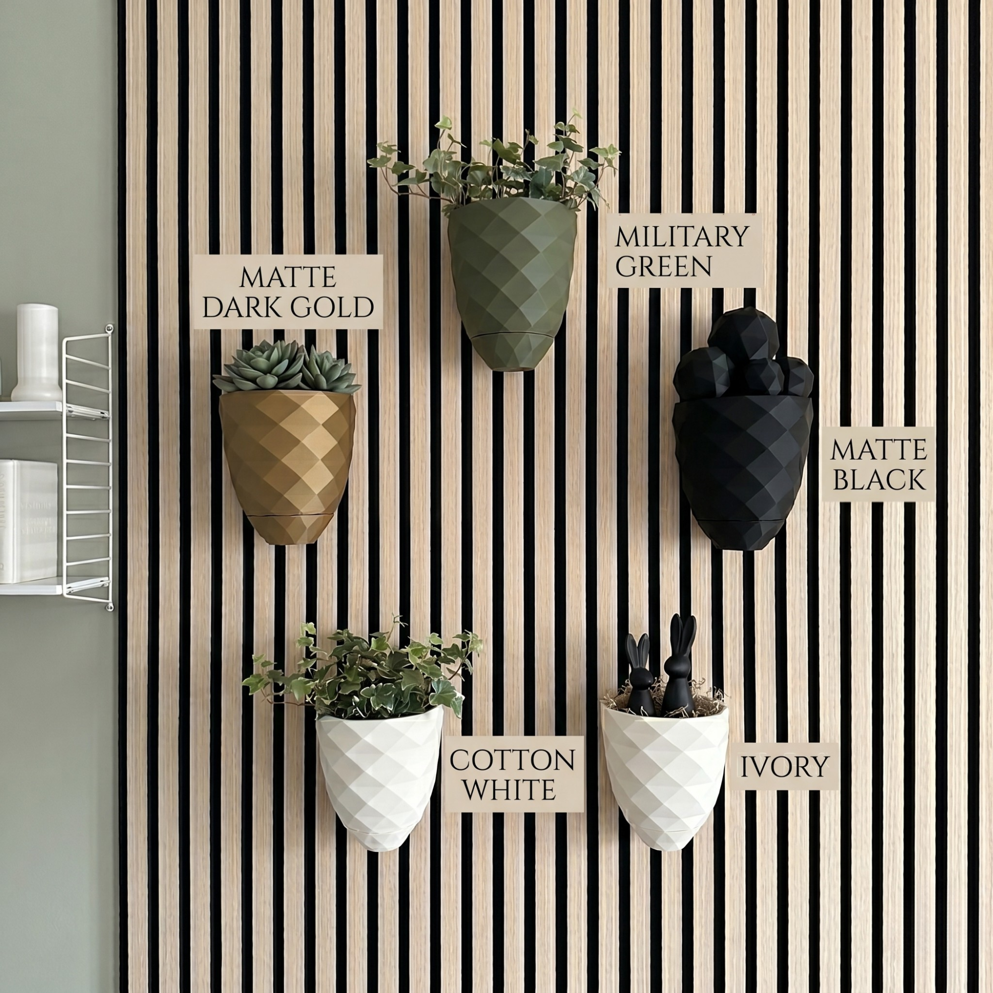 Plant vase for acoustic panels